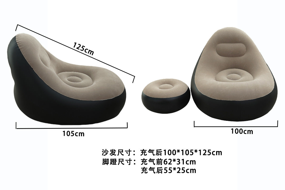 Inflatable sofa chair + foot pump