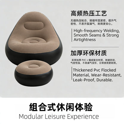 Inflatable sofa chair + foot pump