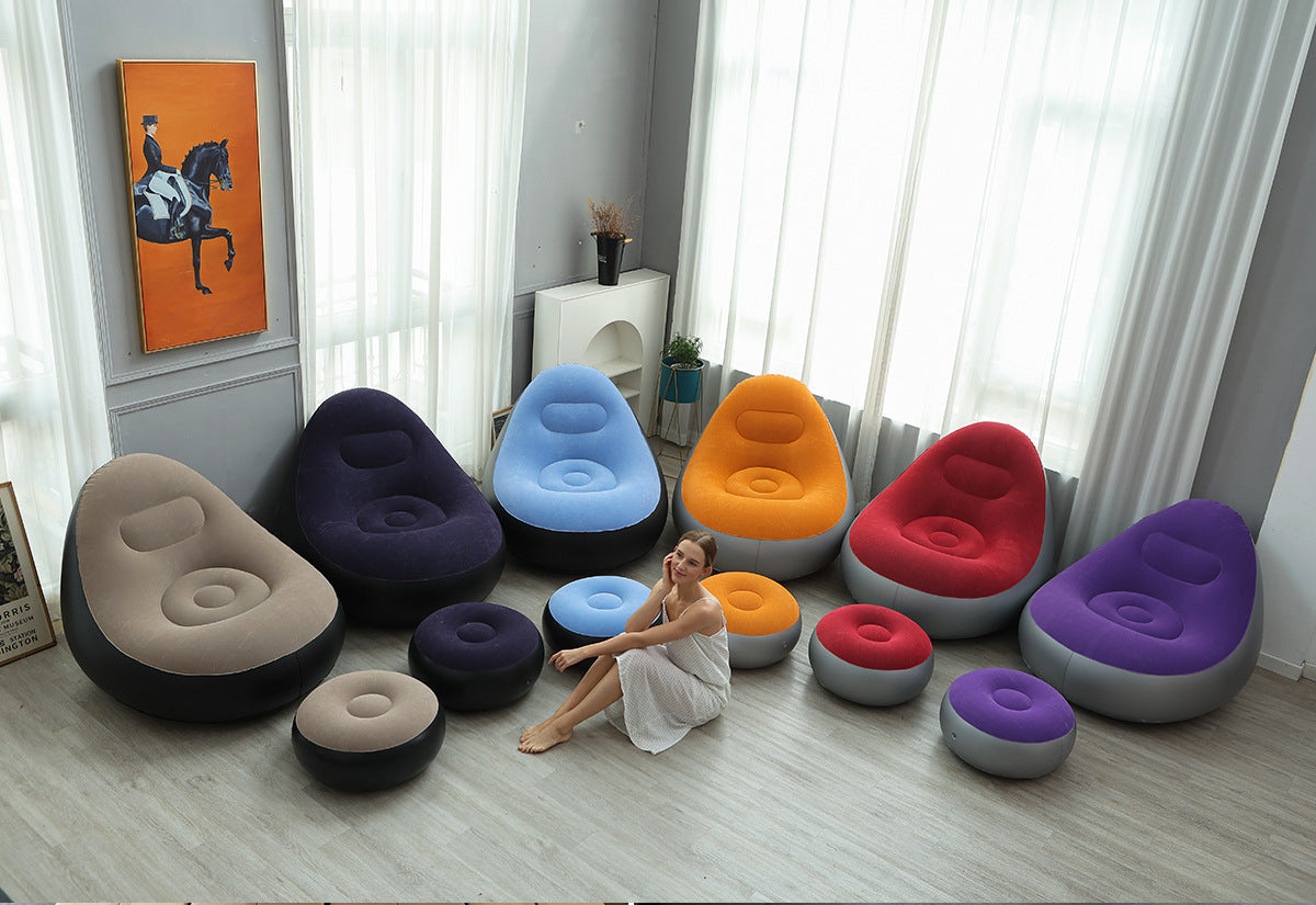 Inflatable sofa chair + foot pump